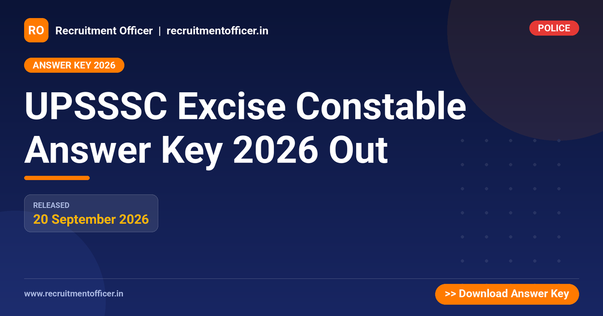 UPSSSC Excise Constable Answer Key 2026 Out - NRAI nrai.in