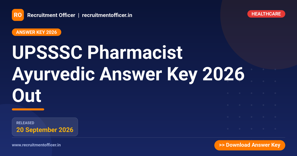 UPSSSC Pharmacist Ayurvedic Answer Key 2026 Out 1 UPSSSC Pharmacist Ayurvedic Answer Key 2026 Out - NRAI nrai.in