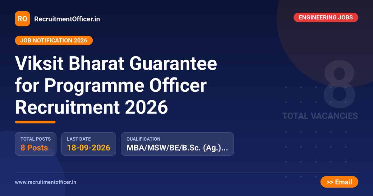 Viksit Bharat Guarantee for Programme Officer Recruitment 2026 1 Viksit Bharat Guarantee for Programme Officer Recruitment 2026 - RecruitmentOfficer.in