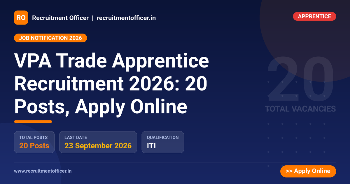 VPA Trade Apprentice Recruitment 2026: 20 Posts, Apply Online 1 VPA Trade Apprentice Recruitment 2026: 20 Posts, Apply Online - NRAI nrai.in