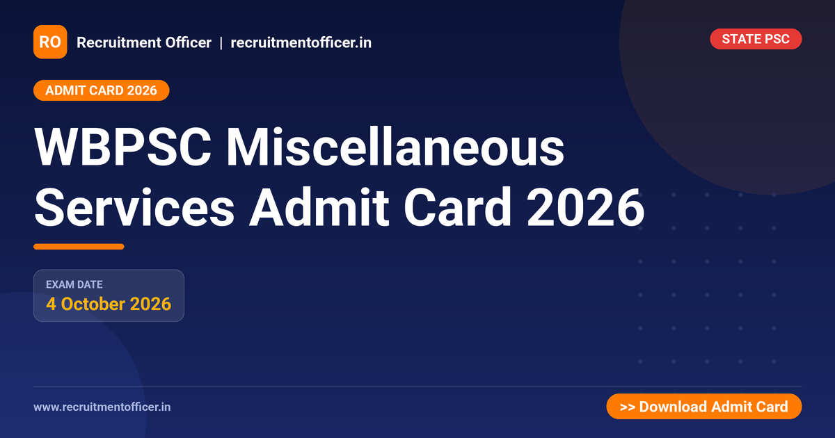 WBPSC Miscellaneous Services Admit Card 2026 1 WBPSC Miscellaneous Services Admit Card 2026 - NRAI nrai.in