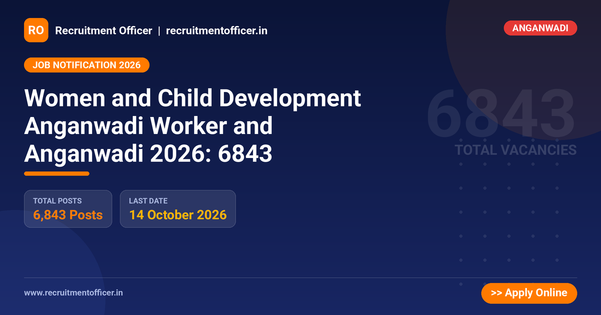Women and Child Development Anganwadi Worker and Anganwadi 2026: 6843 - NRAI nrai.in