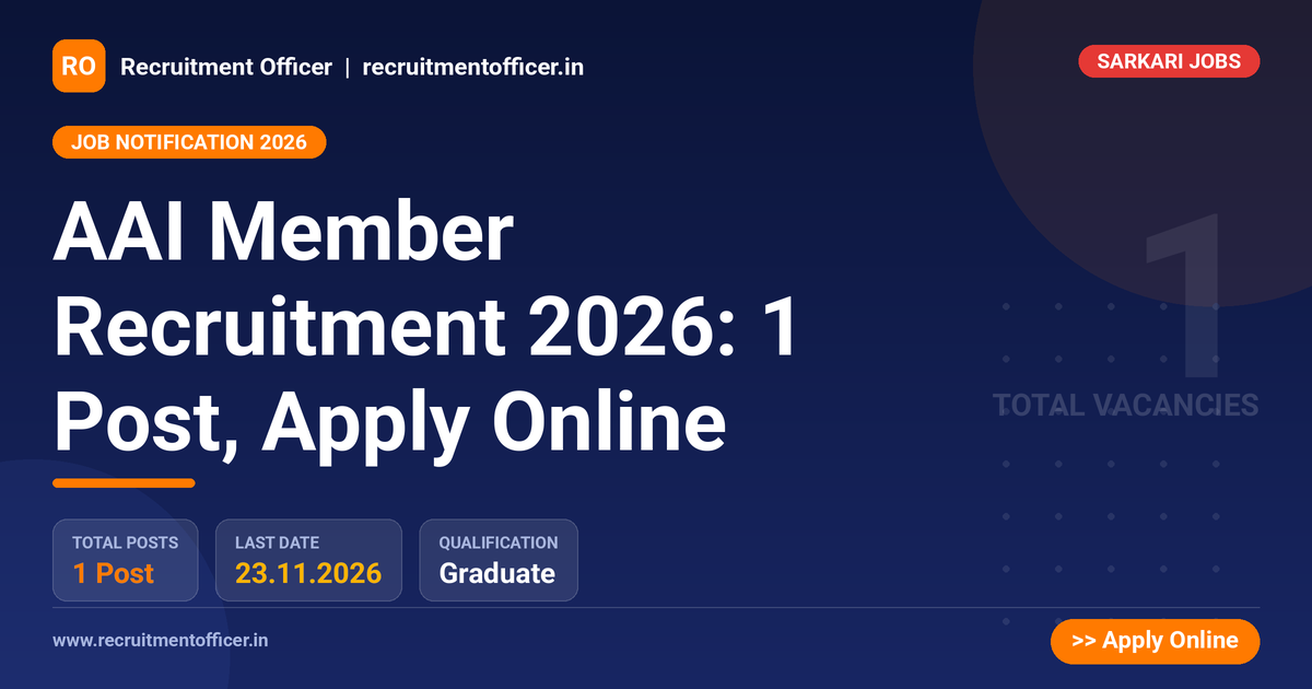 AAI Member Recruitment 2026: 1 Post, Apply Online - NRAI nrai.in