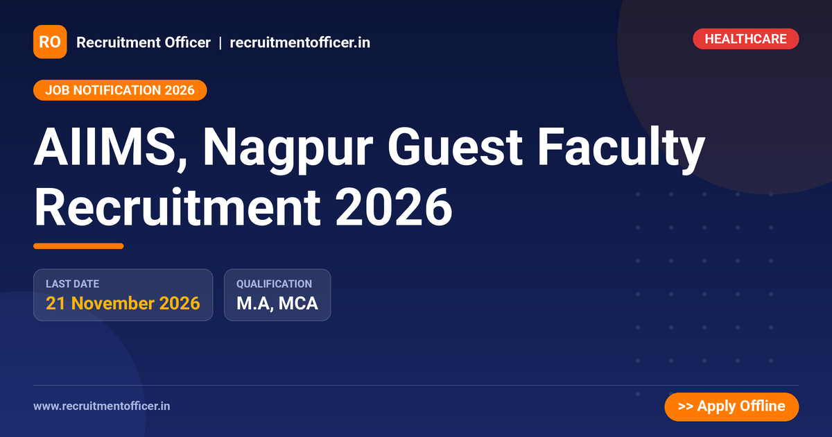 AIIMS, Nagpur Guest Faculty Recruitment 2026 - NRAI nrai.in