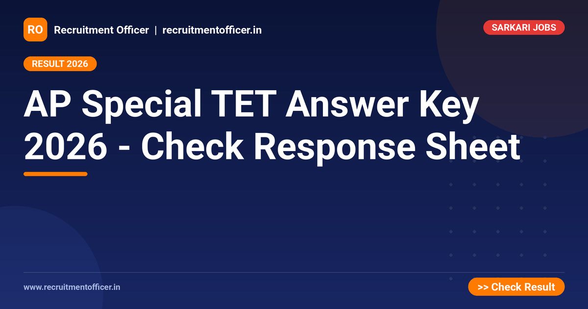 AP Special TET Answer Key 2026 - Check Response Sheet - NRAI nrai.in