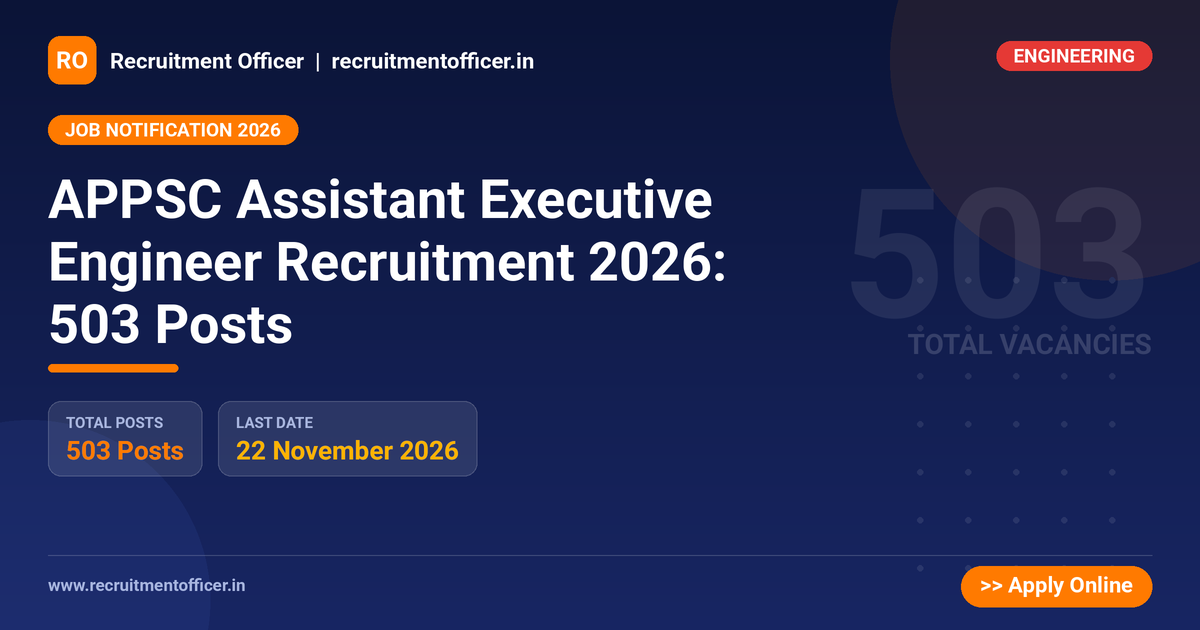 APPSC Assistant Executive Engineer Recruitment 2026: 503 Posts 1 APPSC Assistant Executive Engineer Recruitment 2026: 503 Posts - NRAI nrai.in