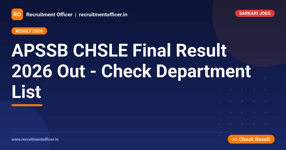 APSSB CHSLE Final Result 2026 Out - Check Department List - NRAI nrai.in