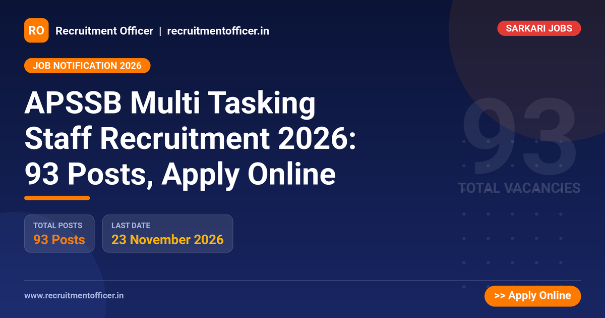 APSSB Multi Tasking Staff Recruitment 2026: 93 Posts, Apply Online 1 APSSB Multi Tasking Staff Recruitment 2026: 93 Posts, Apply Online - NRAI nrai.in