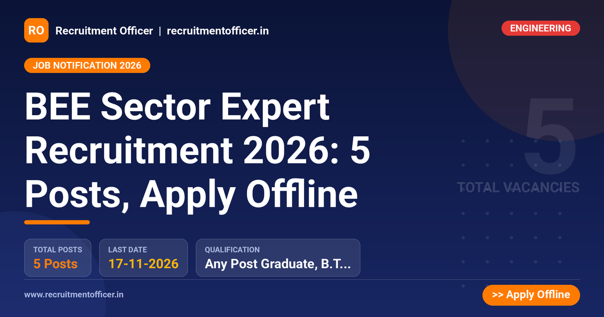BEE Sector Expert Recruitment 2026: 5 Posts, Apply Offline 1 BEE Sector Expert Recruitment 2026: 5 Posts, Apply Offline - NRAI nrai.in