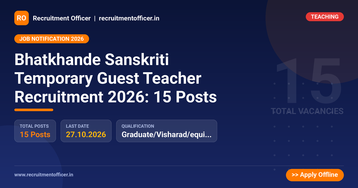 Bhatkhande Sanskriti Temporary Guest Teacher Recruitment 2026: 15 Posts 1 Bhatkhande Sanskriti Temporary Guest Teacher Recruitment 2026: 15 Posts - NRAI nrai.in