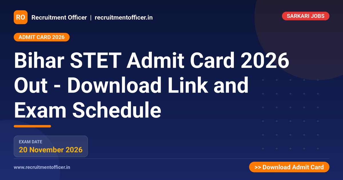 Bihar STET Admit Card 2026 Out - Download Link and Exam Schedule 1 Bihar STET Admit Card 2026 Out - Download Link and Exam Schedule - NRAI nrai.in
