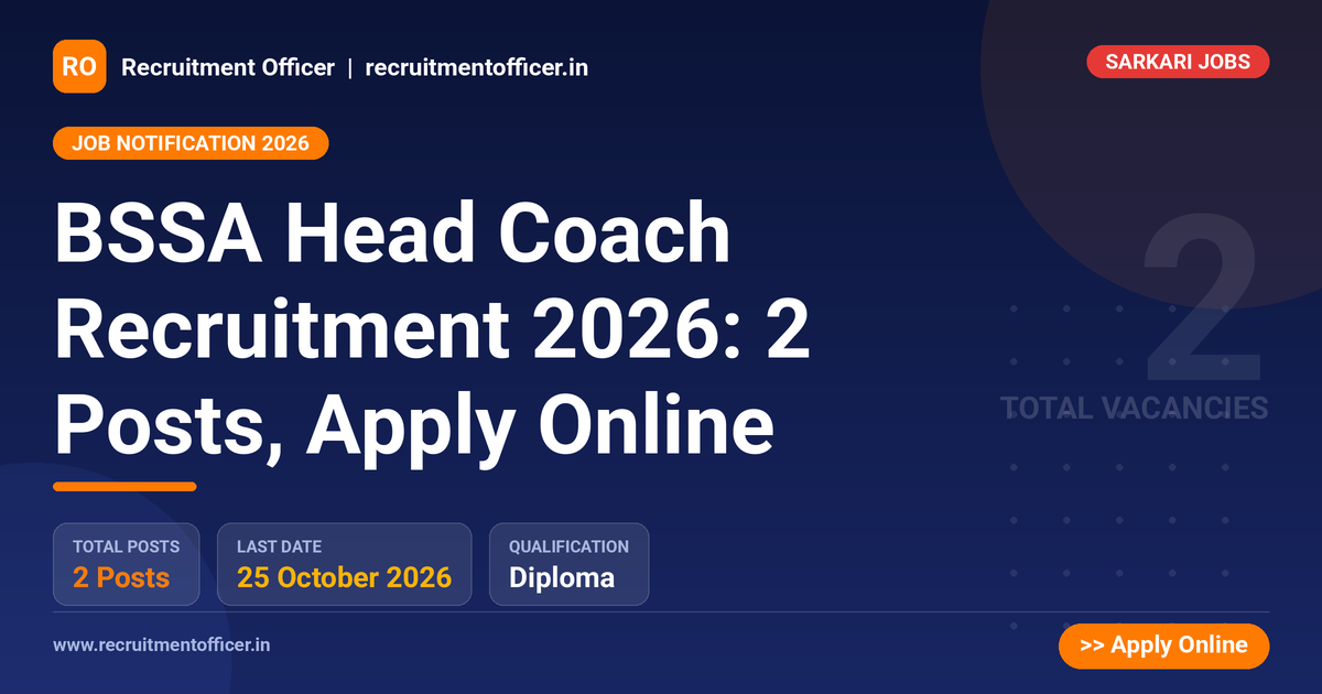 BSSA Head Coach Recruitment 2026: 2 Posts, Apply Online - NRAI nrai.in
