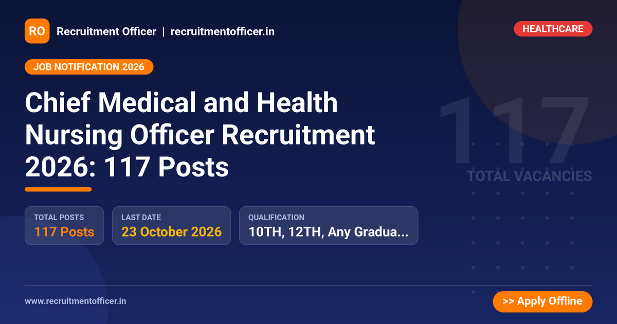 Chief Medical and Health Nursing Officer Recruitment 2026: 117 Posts 1 Chief Medical and Health Nursing Officer Recruitment 2026: 117 Posts - NRAI nrai.in