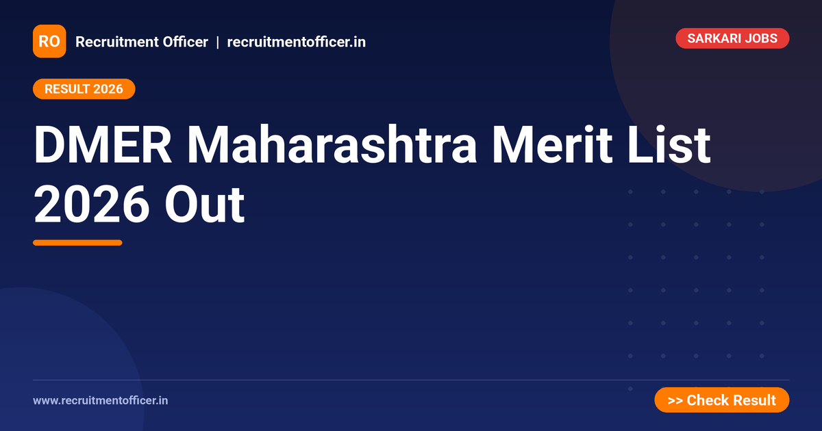 DMER Maharashtra Merit List 2026 Out - NRAI nrai.in