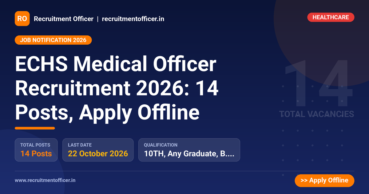ECHS Medical Officer Recruitment 2026: 14 Posts, Apply Offline 1 ECHS Medical Officer Recruitment 2026: 14 Posts, Apply Offline - NRAI nrai.in