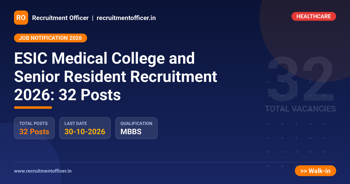 ESIC Medical College and Senior Resident Recruitment 2026: 32 Posts 1 ESIC Medical College and Senior Resident Recruitment 2026: 32 Posts - NRAI nrai.in