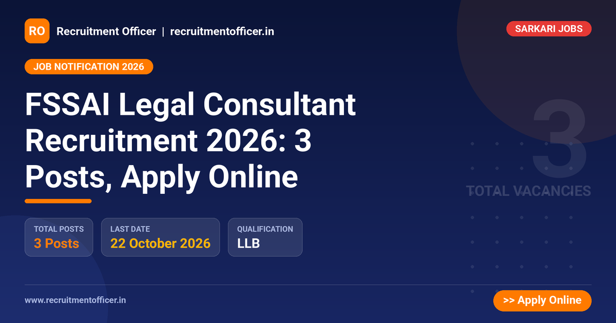 FSSAI Legal Consultant Recruitment 2026: 3 Posts, Apply Online 1 FSSAI Legal Consultant Recruitment 2026: 3 Posts, Apply Online - NRAI nrai.in