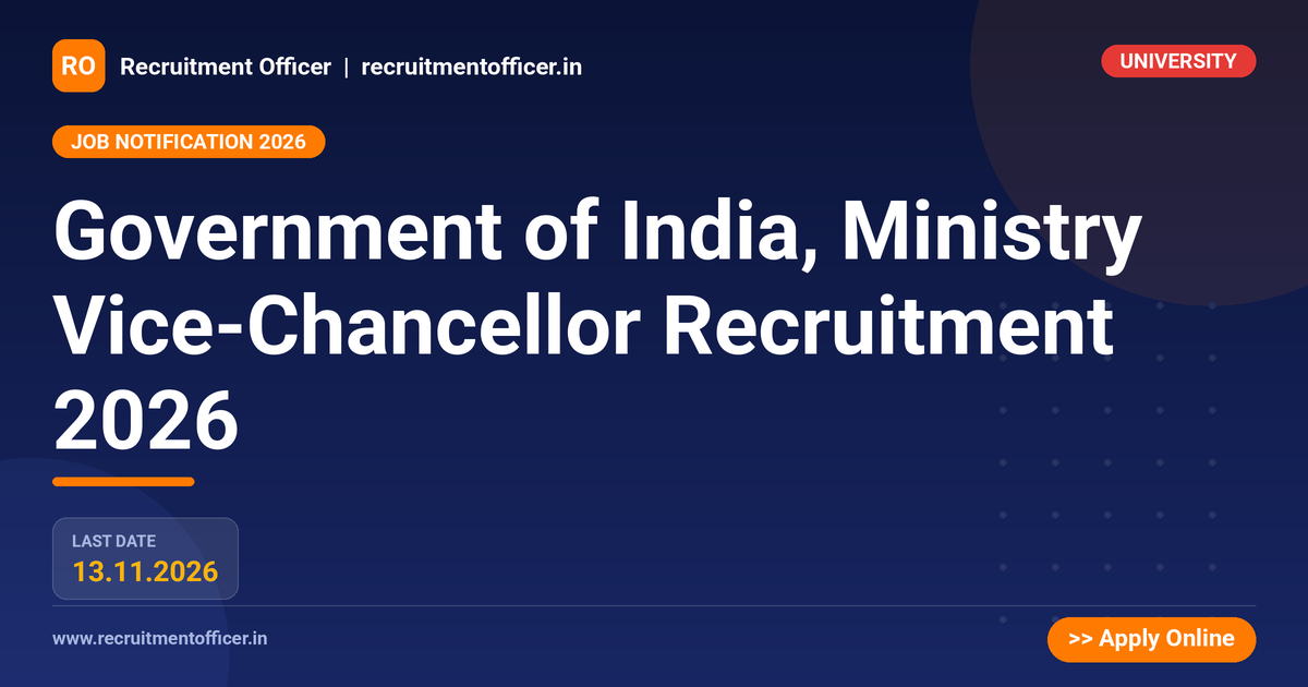 Government of India, Ministry Vice-Chancellor Recruitment 2026 1 Government of India, Ministry Vice-Chancellor Recruitment 2026 - NRAI nrai.in