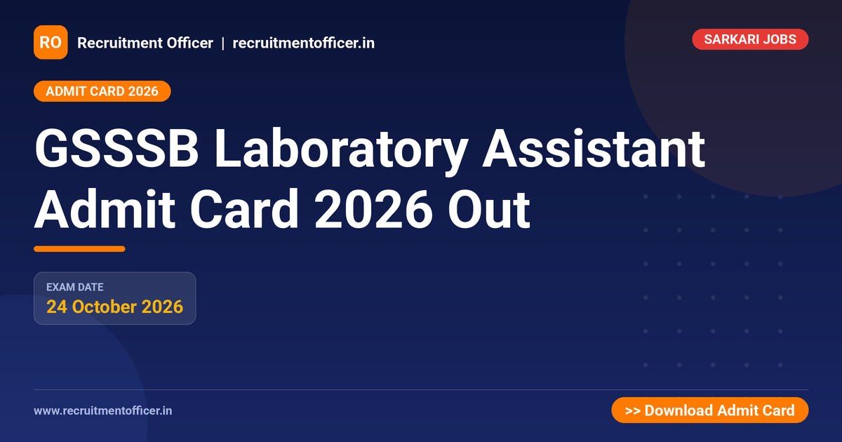 GSSSB Laboratory Assistant Admit Card 2026 Out 1 GSSSB Laboratory Assistant Admit Card 2026 Out - NRAI nrai.in