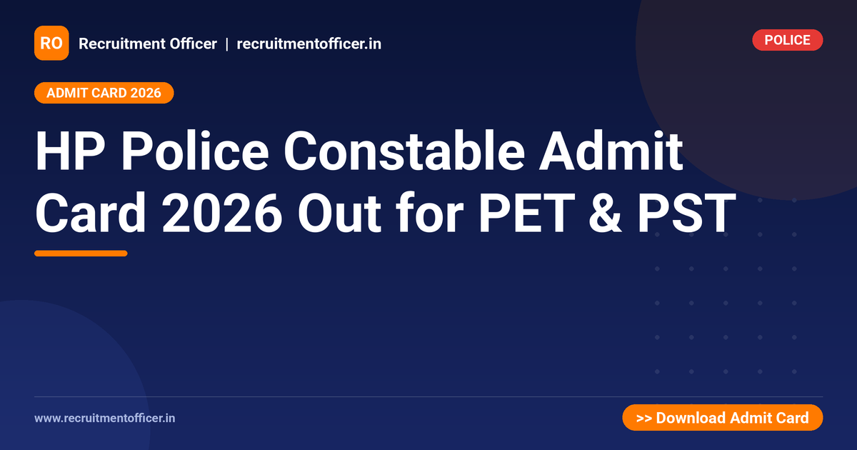 HP Police Constable Admit Card 2026 Out for PET & PST 1 HP Police Constable Admit Card 2026 Out for PET & PST - NRAI nrai.in