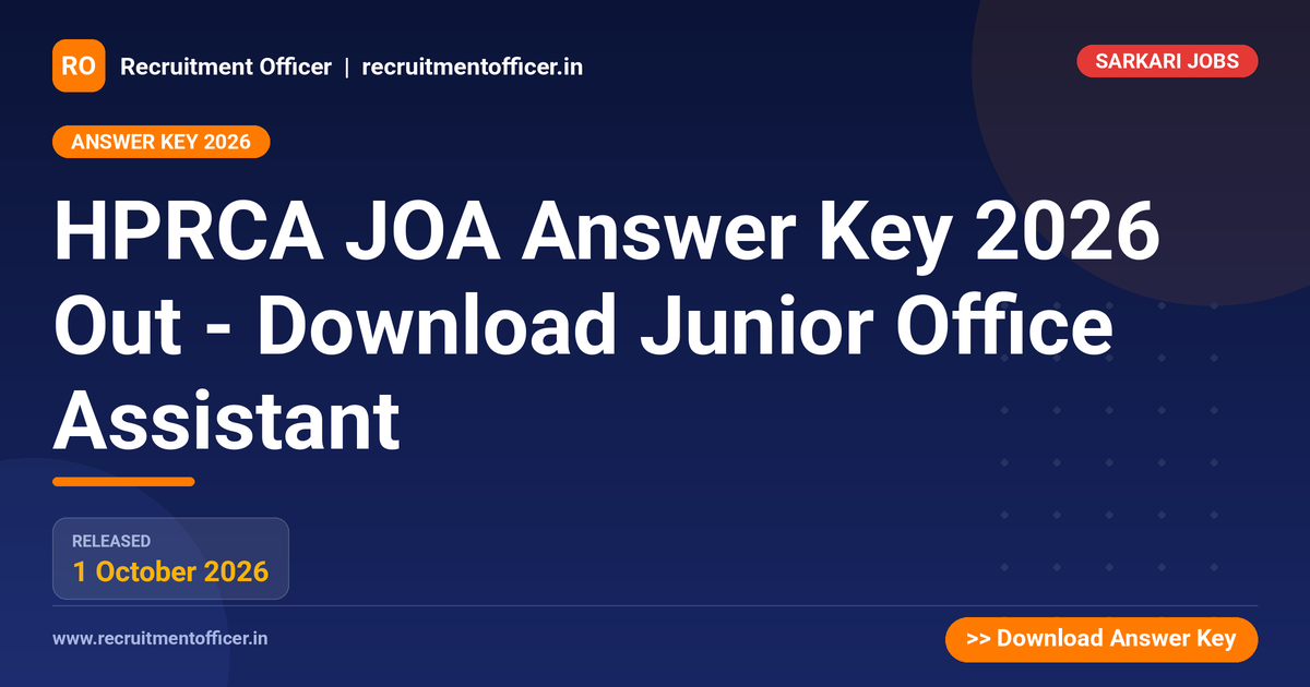 HPRCA JOA Answer Key 2026 Out - Download Junior Office Assistant - NRAI nrai.in