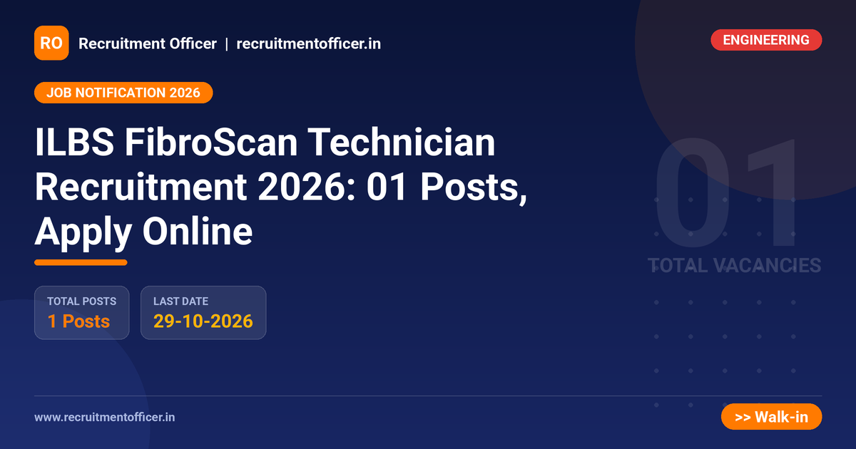 ILBS FibroScan Technician Recruitment 2026: 01 Posts, Apply Online - NRAI nrai.in