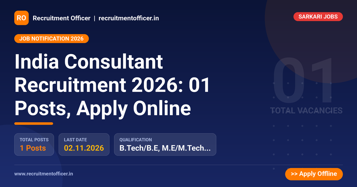 India Consultant Recruitment 2026: 01 Posts, Apply Online - NRAI nrai.in