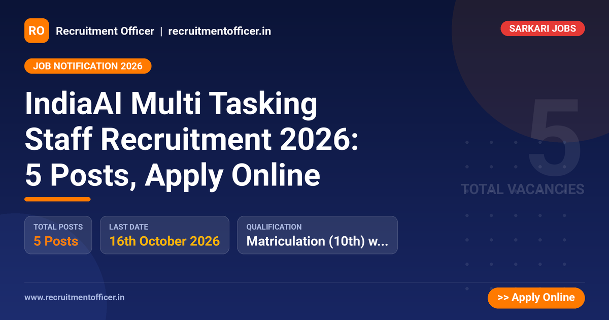 IndiaAI Multi Tasking Staff Recruitment 2026: 5 Posts, Apply Online 1 IndiaAI Multi Tasking Staff Recruitment 2026: 5 Posts, Apply Online - NRAI nrai.in