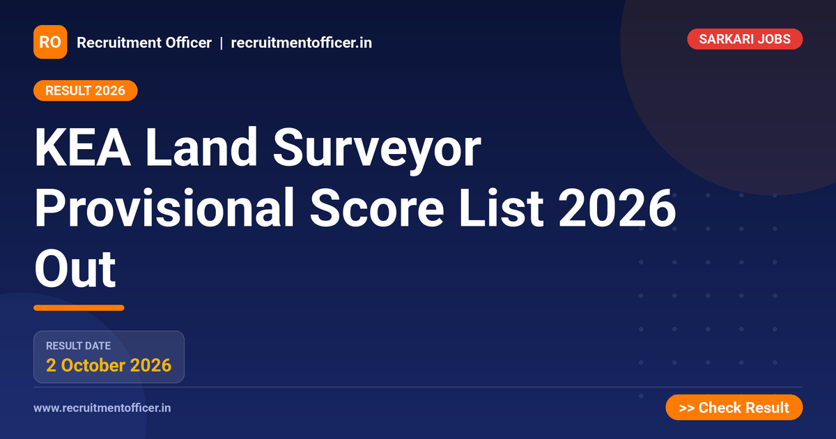 KEA Land Surveyor Provisional Score List 2026 Out 1 KEA Land Surveyor Provisional Score List 2026 Out - NRAI nrai.in