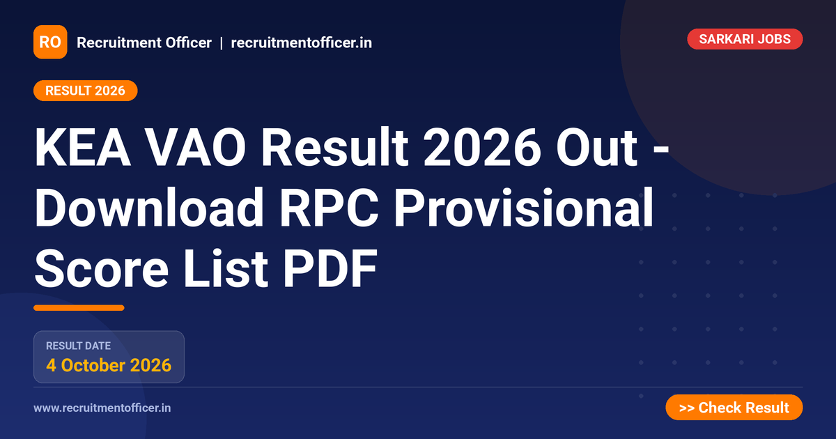 KEA VAO Result 2026 Out - Download RPC Provisional Score List PDF - NRAI nrai.in