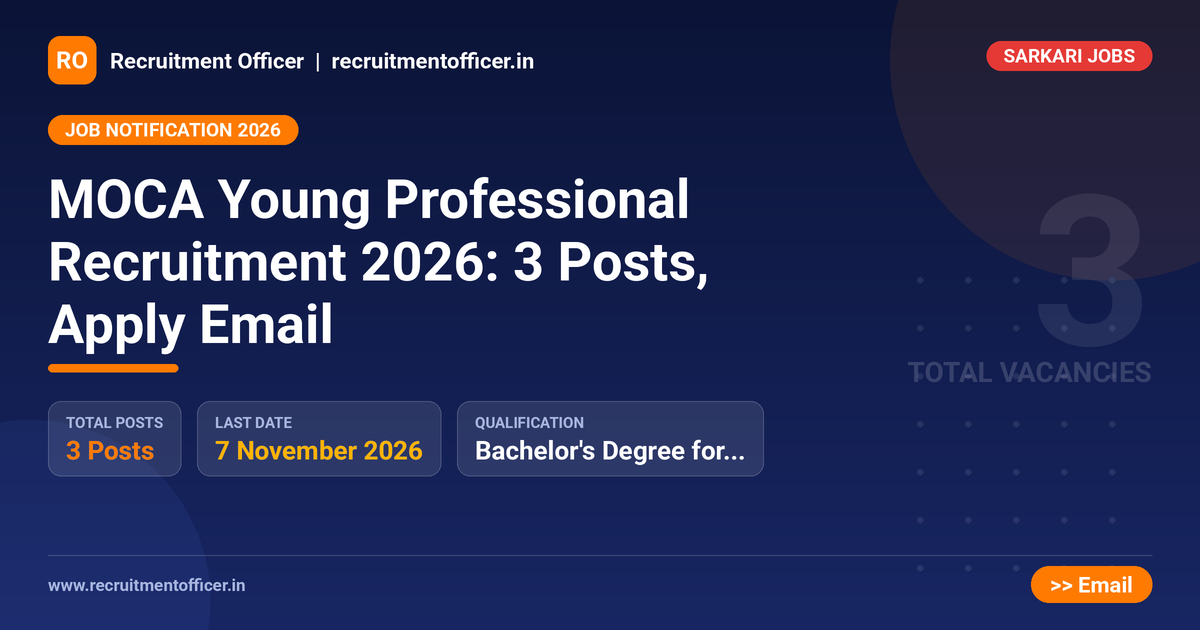 MOCA Young Professional Recruitment 2026: 3 Posts, Apply Email 1 MOCA Young Professional Recruitment 2026: 3 Posts, Apply Email - NRAI nrai.in