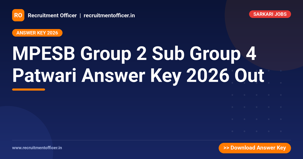 MPESB Group 2 Sub Group 4 Patwari Answer Key 2026 Out 1 MPESB Group 2 Sub Group 4 Patwari Answer Key 2026 Out - NRAI nrai.in