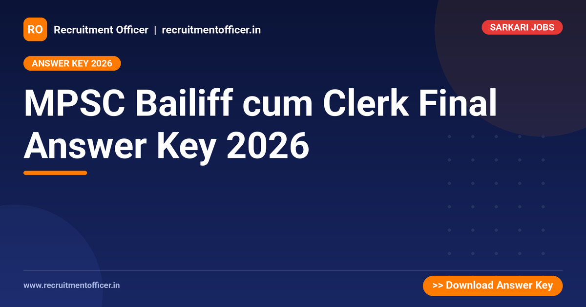 MPSC Bailiff cum Clerk Final Answer Key 2026 - NRAI nrai.in