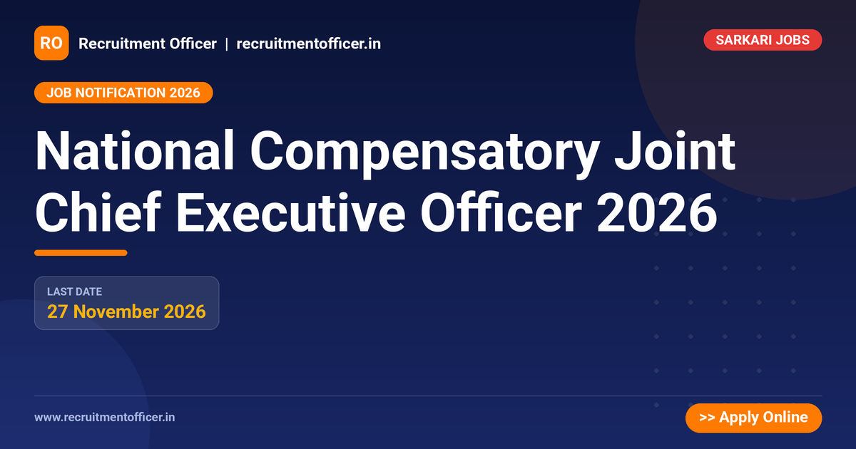 National Compensatory Joint Chief Executive Officer 2026 1 National Compensatory Joint Chief Executive Officer 2026 - NRAI nrai.in