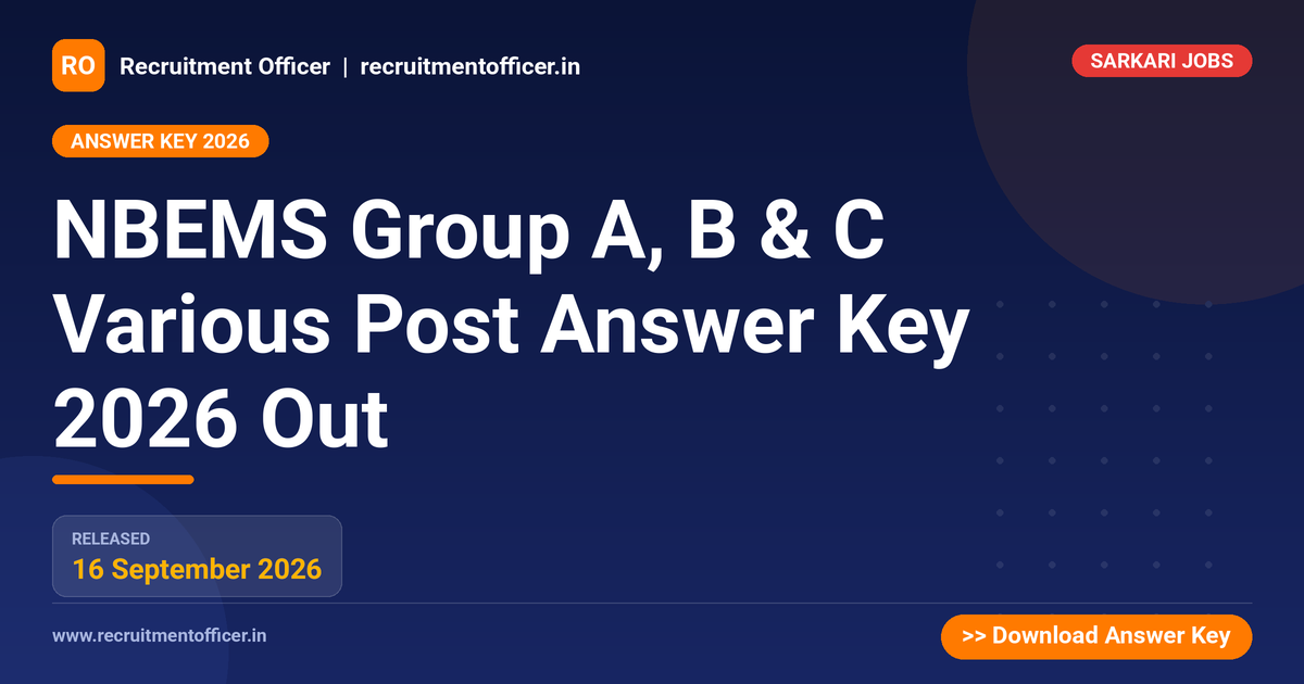 NBEMS Group A, B & C Various Post Answer Key 2026 Out 1 NBEMS Group A, B & C Various Post Answer Key 2026 Out - NRAI nrai.in