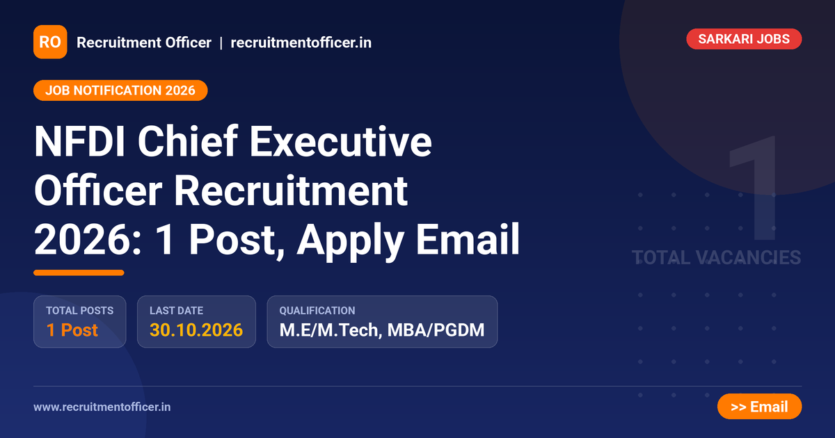 NFDI Chief Executive Officer Recruitment 2026: 1 Post, Apply Email 1 NFDI Chief Executive Officer Recruitment 2026: 1 Post, Apply Email - NRAI nrai.in