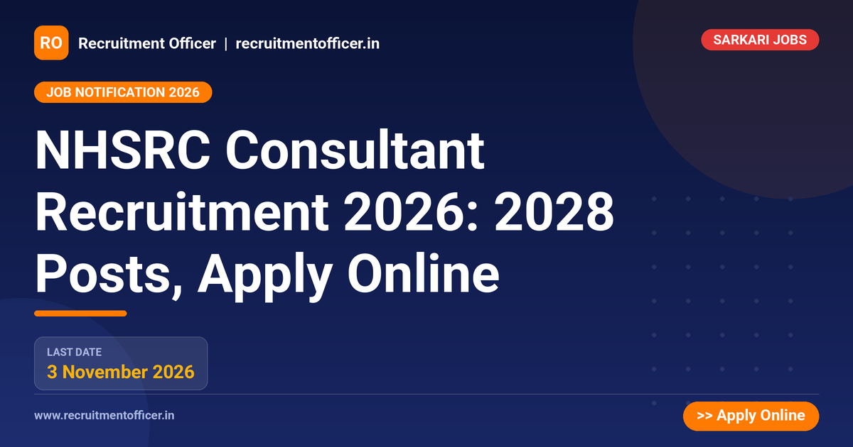 NHSRC Consultant Recruitment 2026: 2028 Posts, Apply Online 1 NHSRC Consultant Recruitment 2026: 2028 Posts, Apply Online - NRAI nrai.in