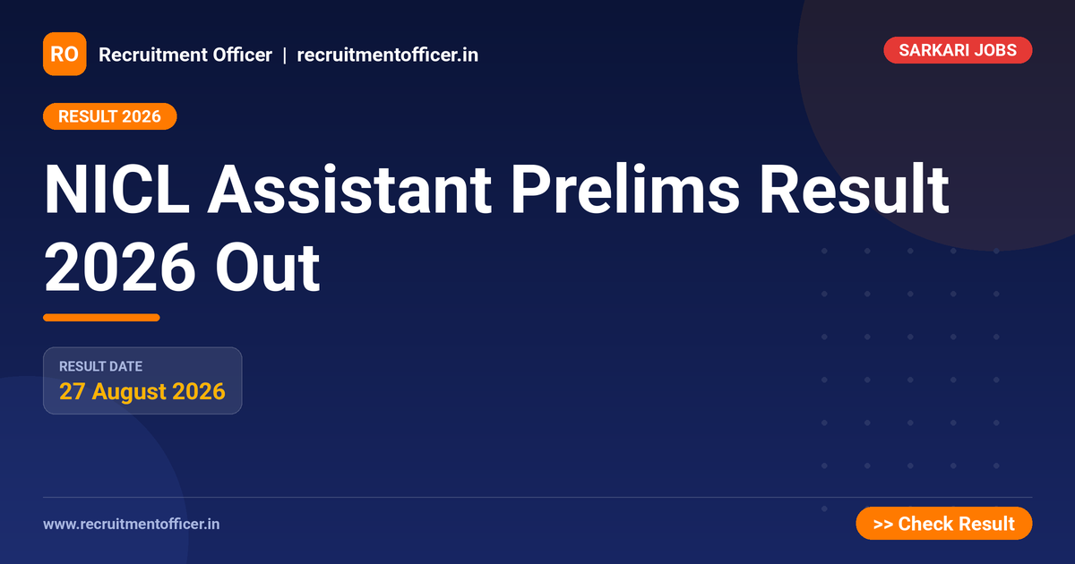 NICL Assistant Prelims Result 2026 Out 1 NICL Assistant Prelims Result 2026 Out - NRAI nrai.in