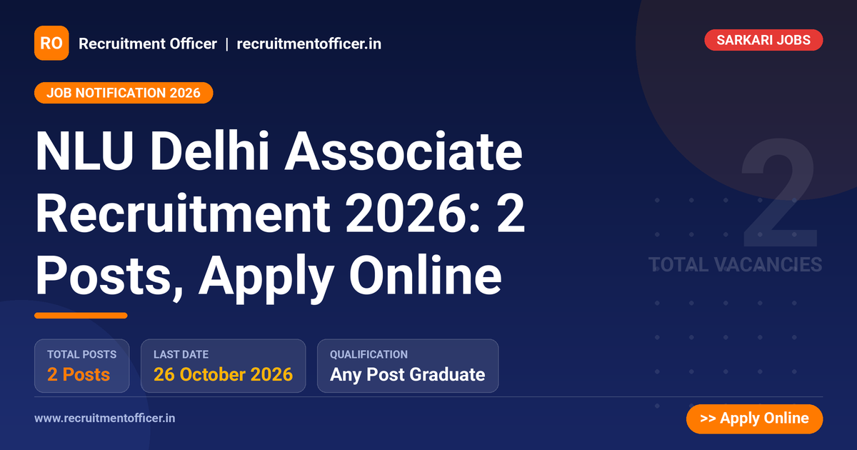 NLU Delhi Associate Recruitment 2026: 2 Posts, Apply Online 1 NLU Delhi Associate Recruitment 2026: 2 Posts, Apply Online - NRAI nrai.in