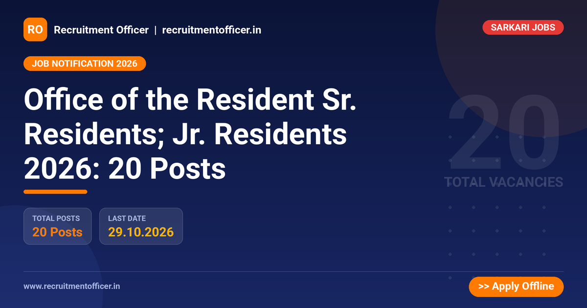 Office of the Resident Sr. Residents; Jr. Residents 2026: 20 Posts 1 Office of the Resident Sr. Residents; Jr. Residents 2026: 20 Posts - NRAI nrai.in