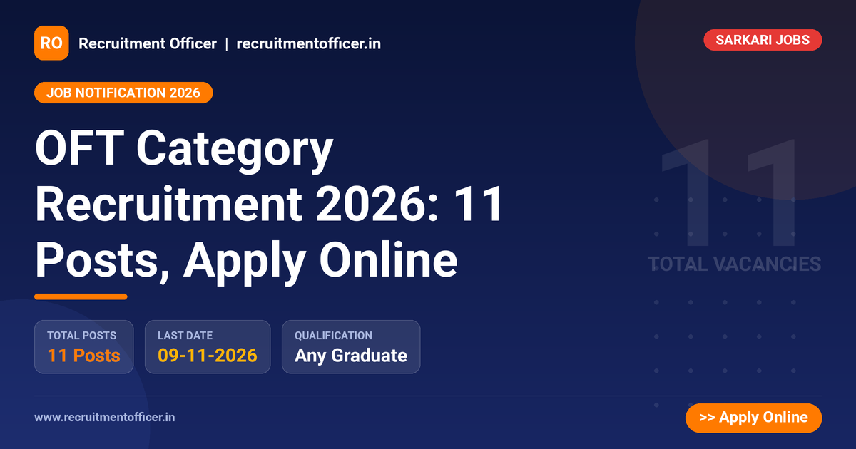 OFT Category Recruitment 2026: 11 Posts, Apply Online - NRAI nrai.in