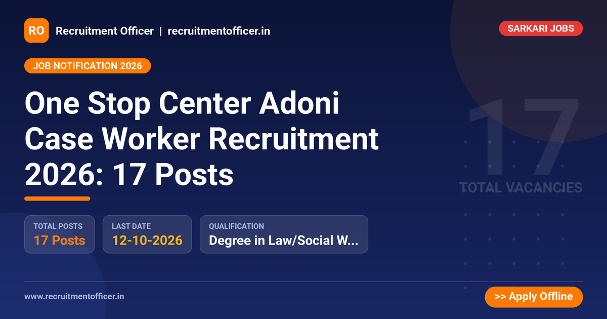One Stop Center Adoni Case Worker Recruitment 2026: 17 Posts 1 One Stop Center Adoni Case Worker Recruitment 2026: 17 Posts - NRAI nrai.in