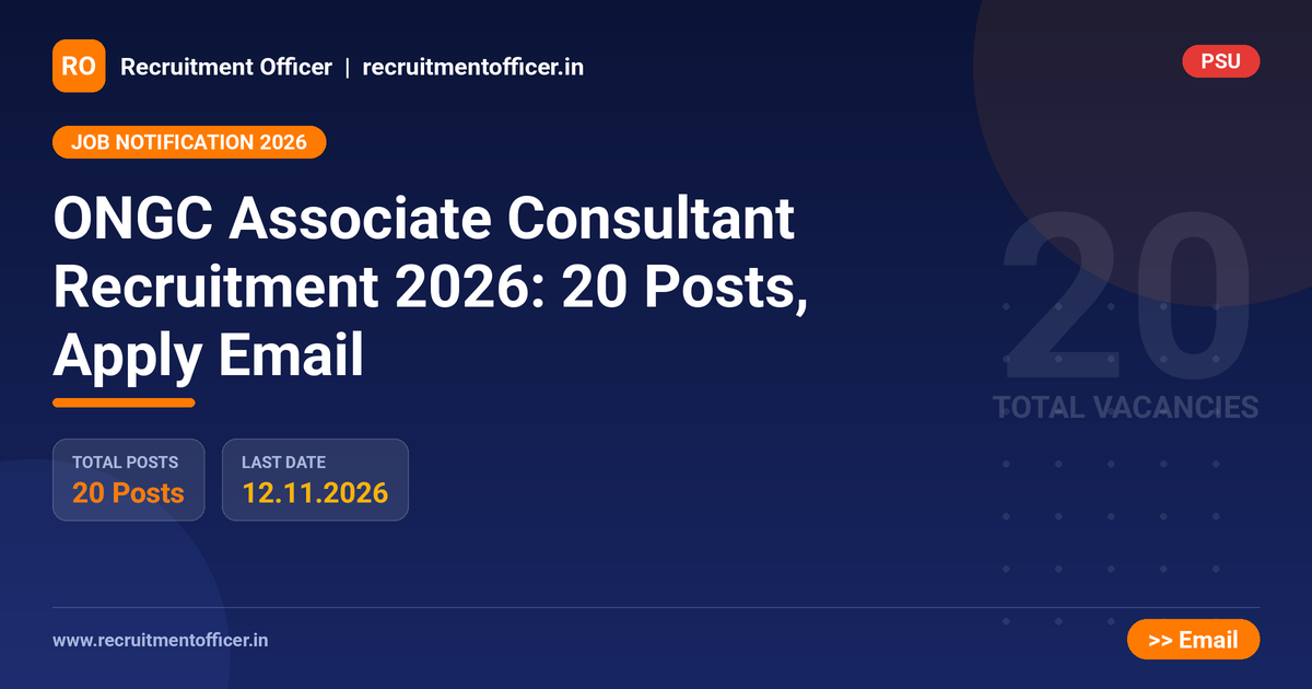 ONGC Associate Consultant Recruitment 2026: 20 Posts, Apply Email 1 ONGC Associate Consultant Recruitment 2026: 20 Posts, Apply Email - NRAI nrai.in