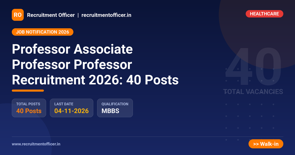 Professor Associate Professor Professor Recruitment 2026: 40 Posts 1 Professor Associate Professor Professor Recruitment 2026: 40 Posts - NRAI nrai.in