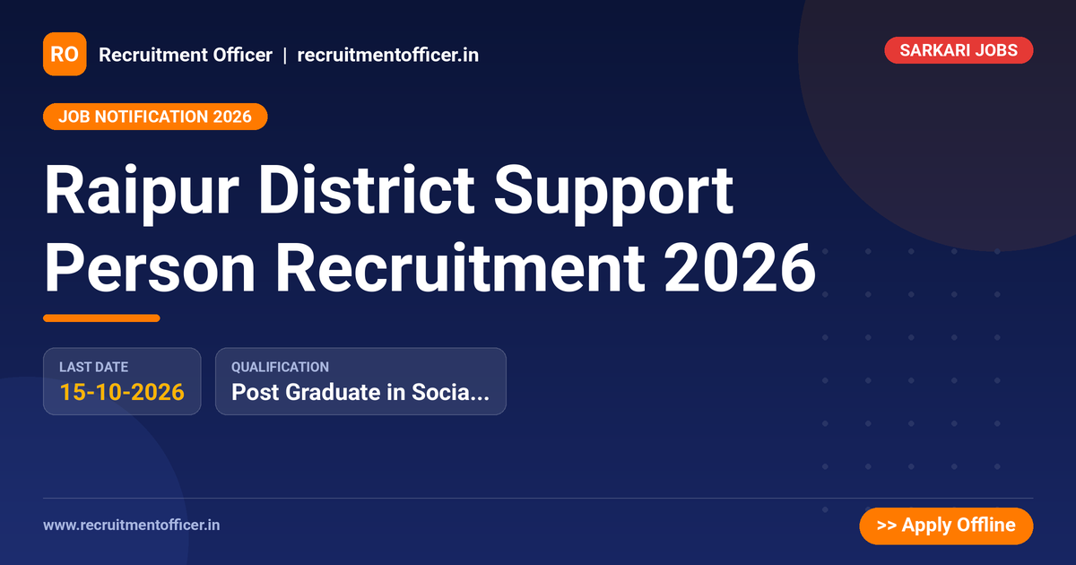Raipur District Support Person Recruitment 2026 - NRAI nrai.in
