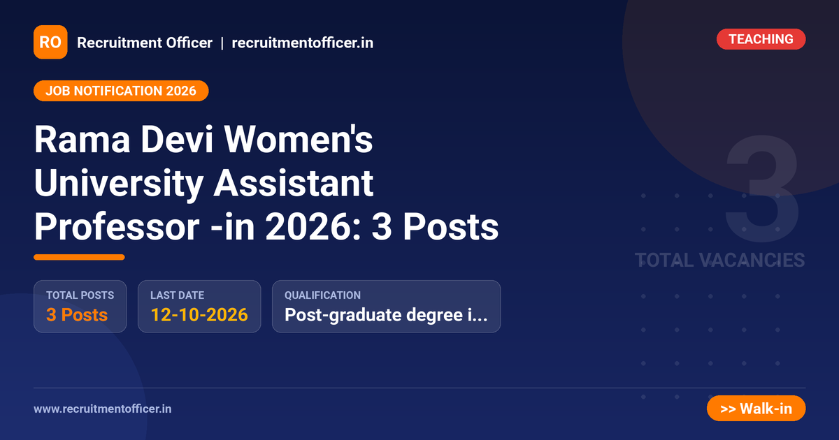 Rama Devi Women's University Assistant Professor -in 2026: 3 Posts - NRAI nrai.in