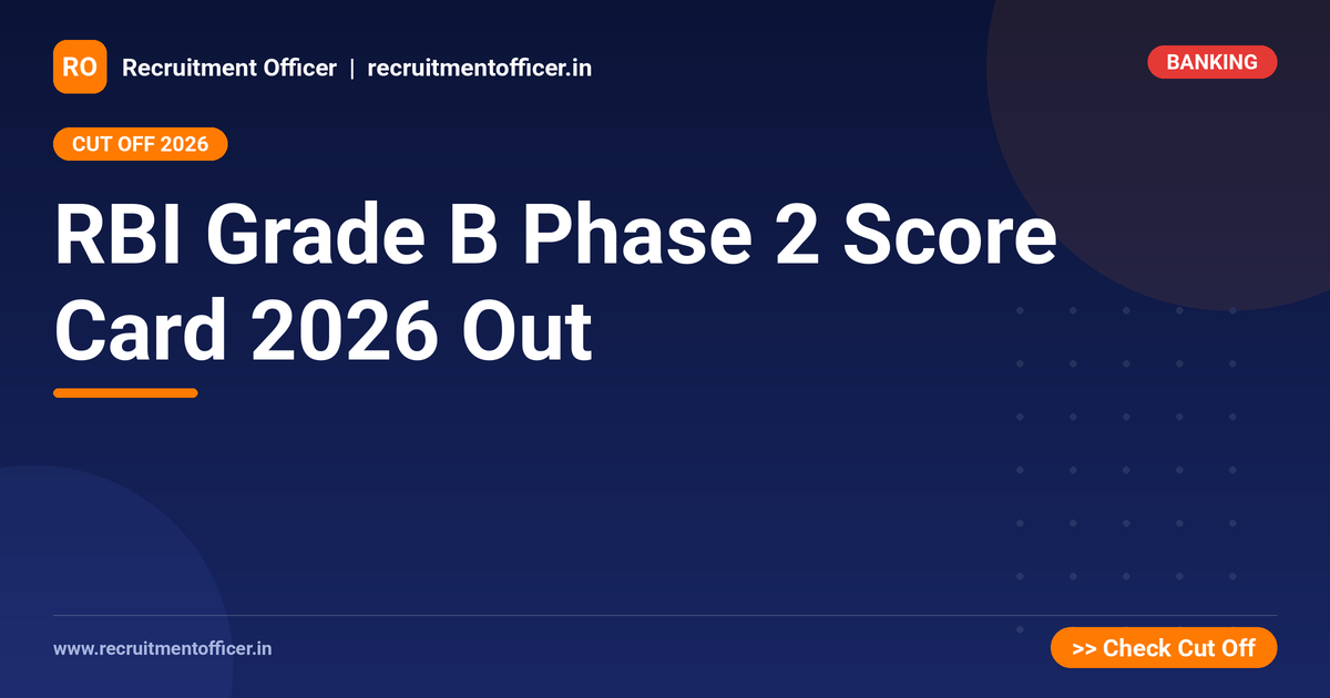 RBI Grade B Phase 2 Score Card 2026 Out 1 RBI Grade B Phase 2 Score Card 2026 Out - Recruitment Officer