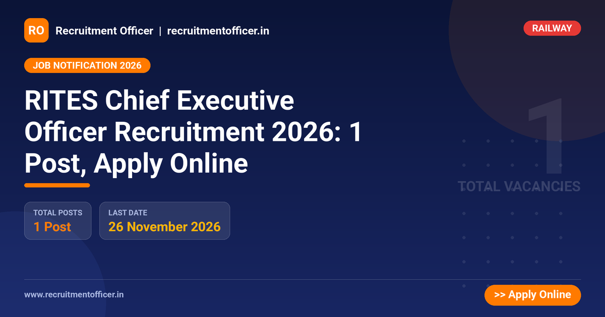 RITES Chief Executive Officer Recruitment 2026: 1 Post, Apply Online 1 RITES Chief Executive Officer Recruitment 2026: 1 Post, Apply Online - NRAI nrai.in
