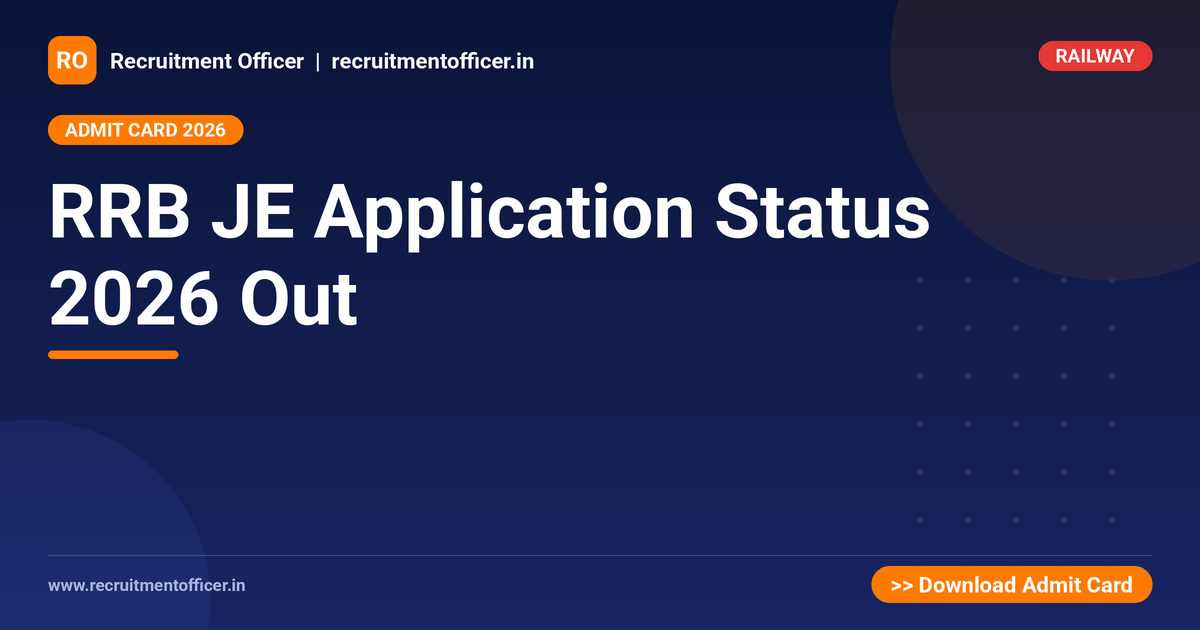 RRB JE Application Status 2026 Out - NRAI nrai.in