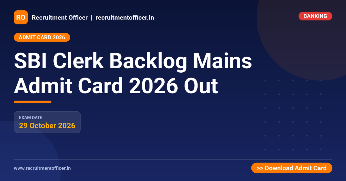 SBI Clerk Backlog Mains Admit Card 2026 Out 1 SBI Clerk Backlog Mains Admit Card 2026 Out - NRAI nrai.in